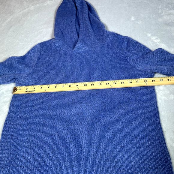 Ann Taylor Loft Sweater Womens M Blue Hooded Pullover Casual Athleisure Acrylic - Picture 9 of 10